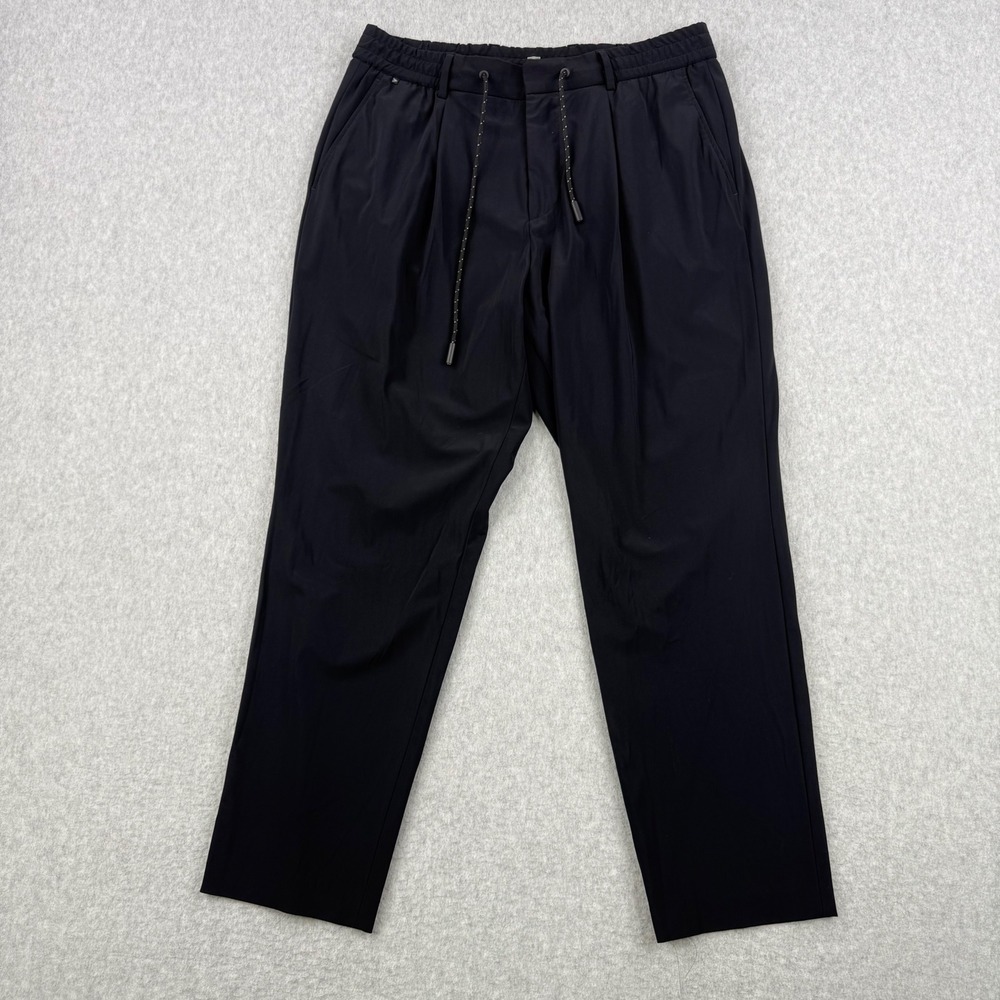 Hugo‎ Boss Pants Mens 36x29 Black Dressletic Performance Drawstring Stretch